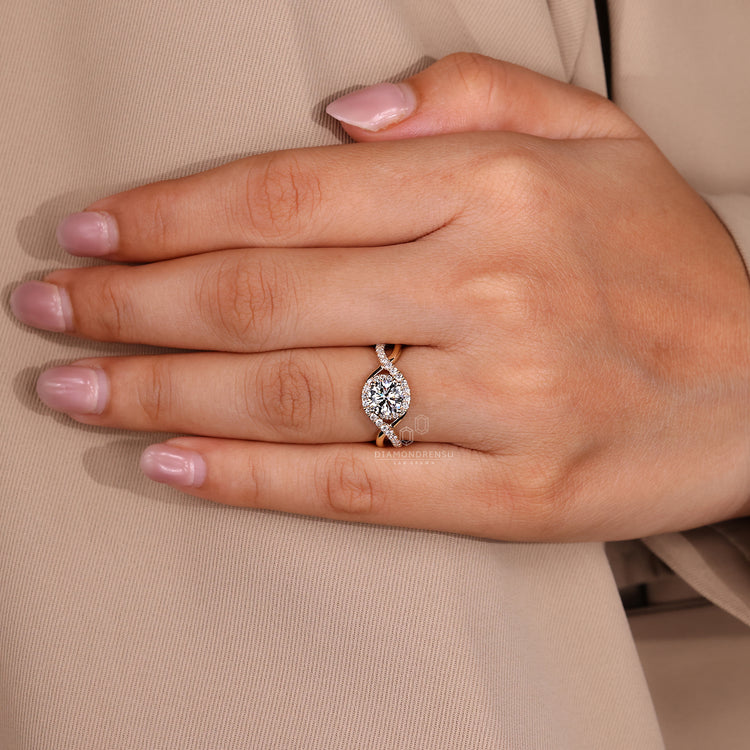 Handmade Ring created with twisted shank setting.
