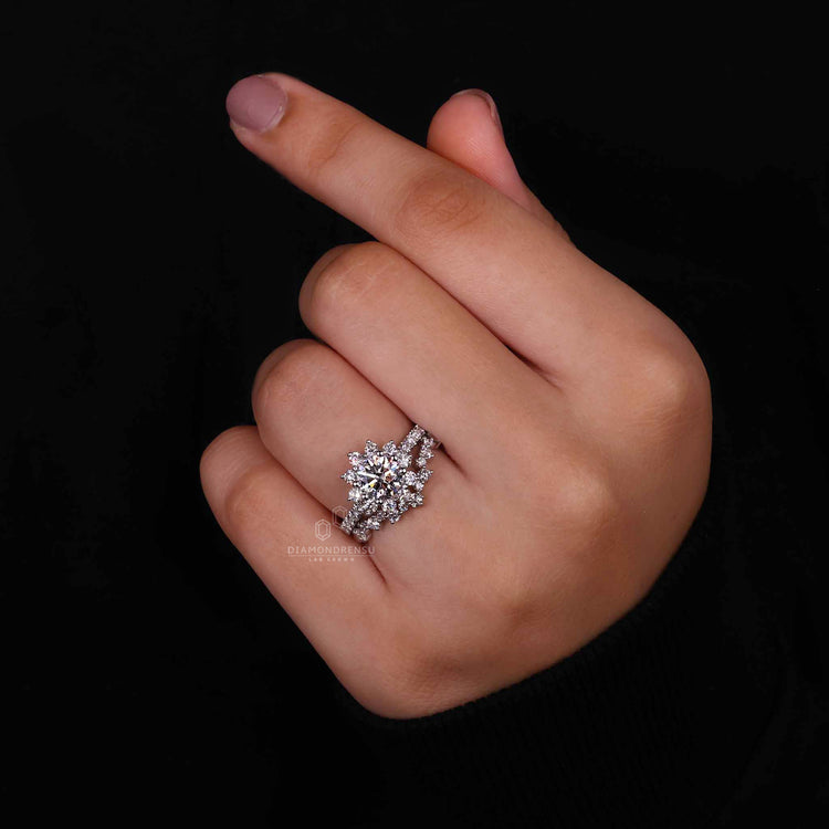 Diamond Halo Cluster Ring for maximum sparkle and style.

