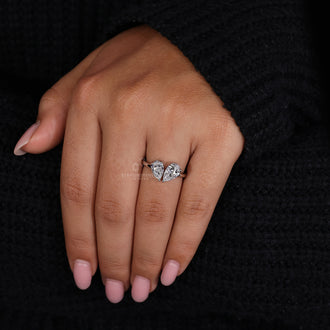 Lab Grown Diamond in a beautifully crafted Toi et Moi engagement ring.
