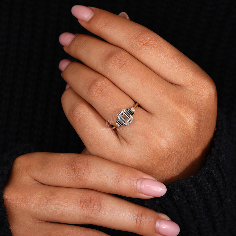 5 Stone Diamond Ring Semi Bezel Setting
