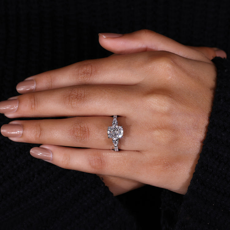 Pave Diamond Ring offering a dazzling shine and brilliance.