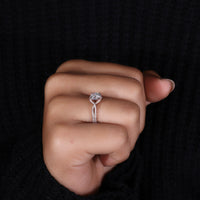 Round Cut Diamond Twisted Pave Engagement Ring