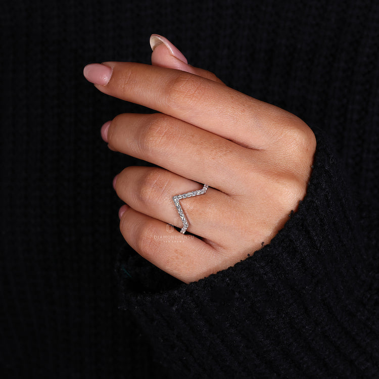 White gold diamond band crafted to match engagement rings.
