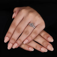 Collection of nature inspired oval diamond engagement rings, each featuring a unique step cut diamond.