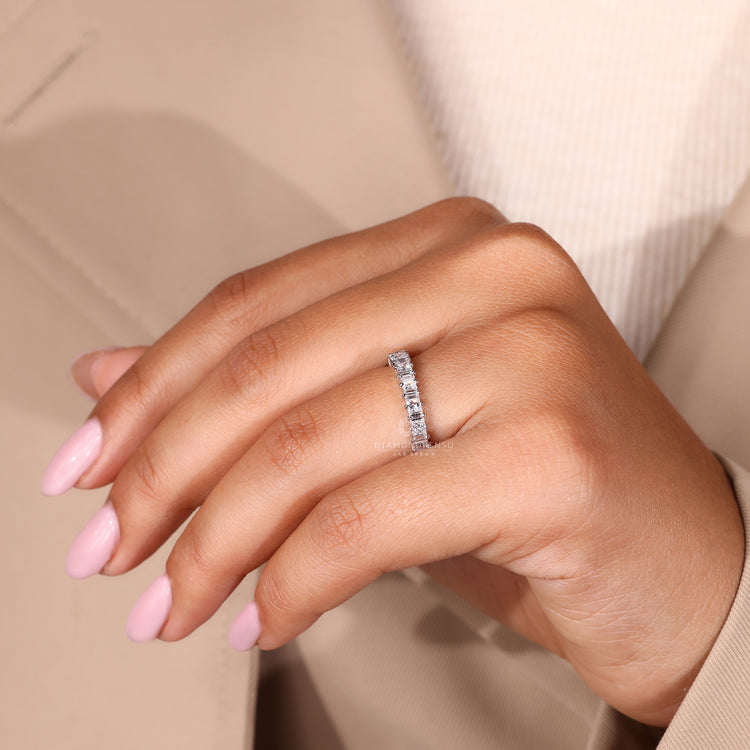 Designer wedding band with unique craftsmanship.
