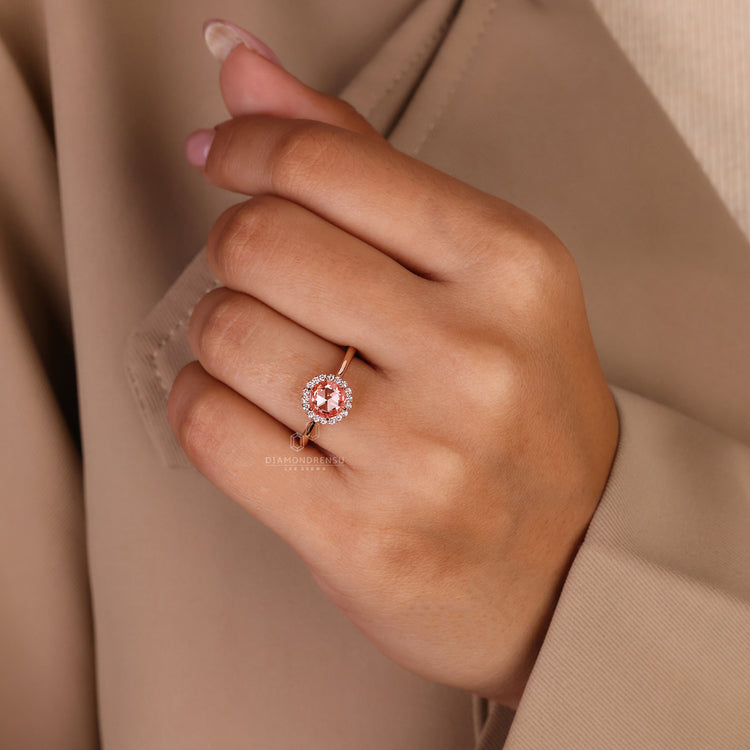 Pink Diamond Ring featuring a unique rose cut design.