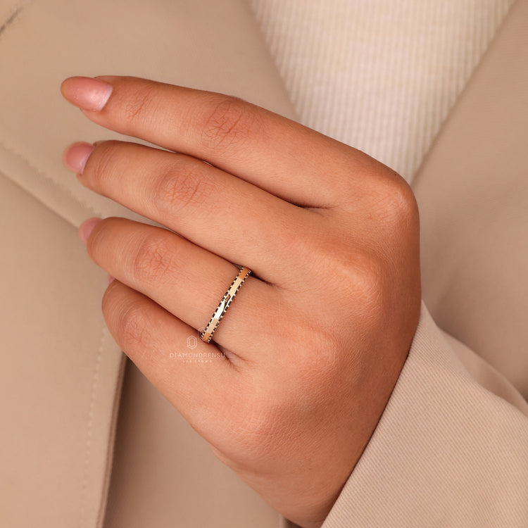 Handmade double eternity band with exquisite craftsmanship.
