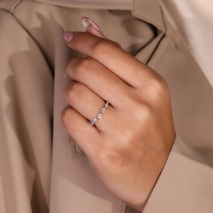 lab created diamond wedding band