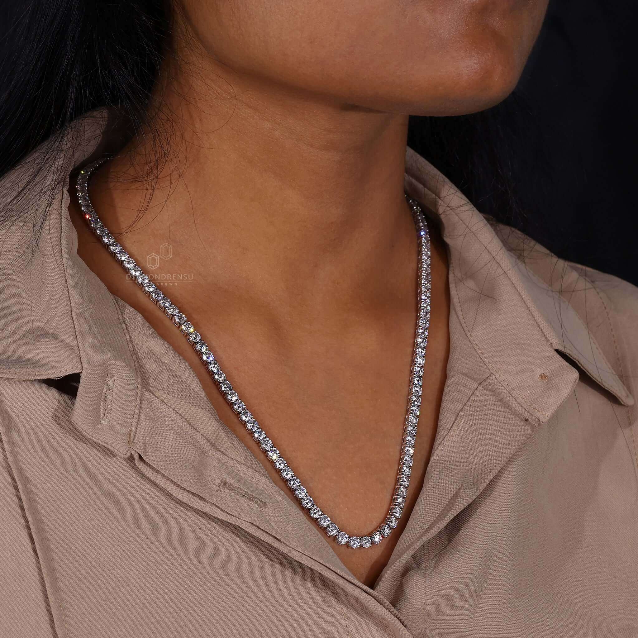 Labgrown Diamond Tennis Necklaces | Luxsso