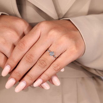 Buy lab grown ring with cushion center stone.
