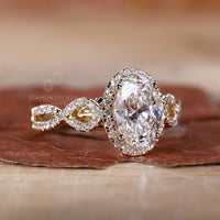 Twisted pave engagement ring crafted for a modern and stylish look.

