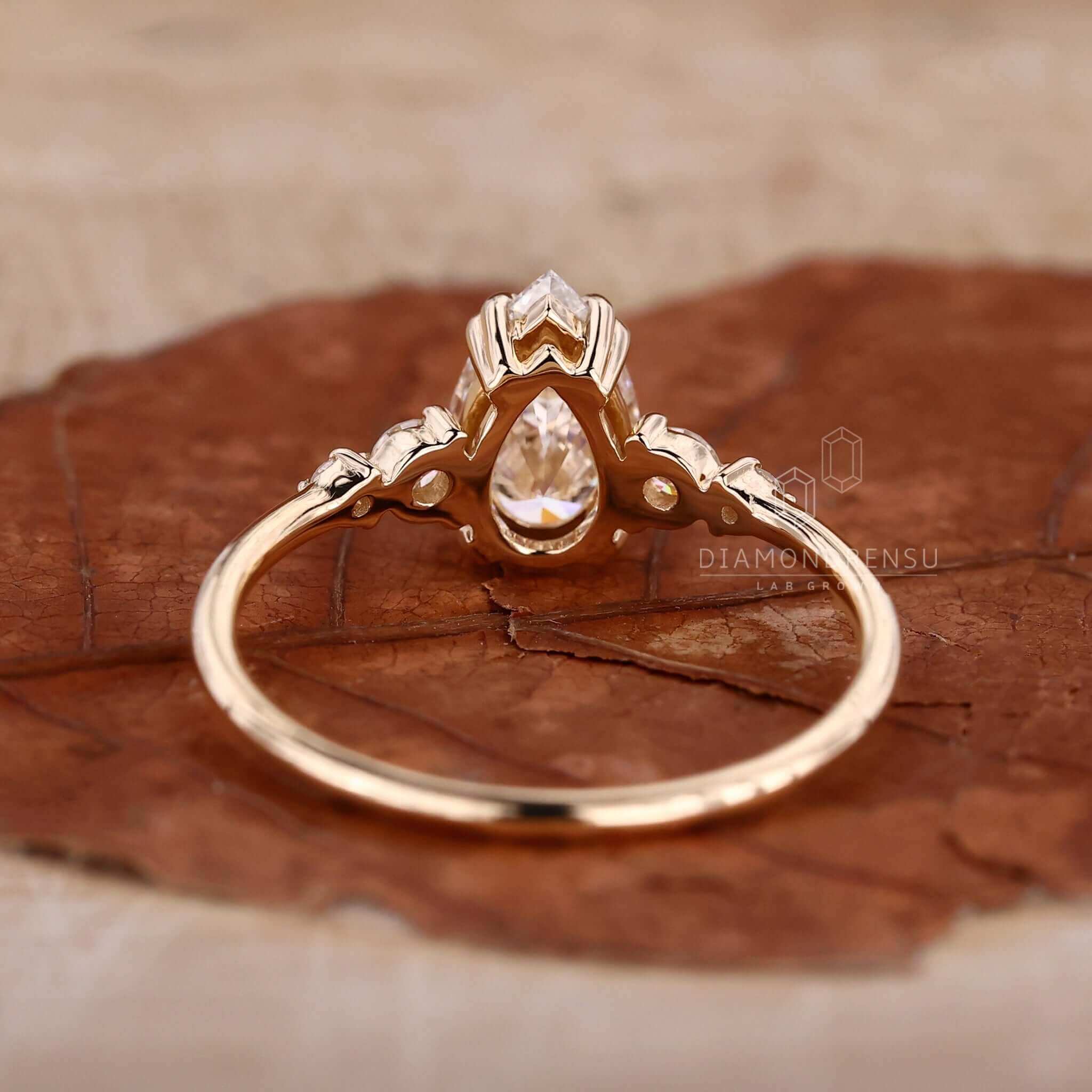 lab created diamond engagement ring