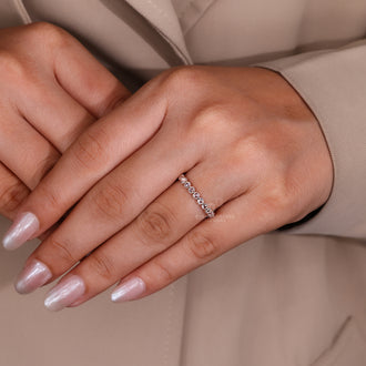 Unique rose cut diamond wedding band.
