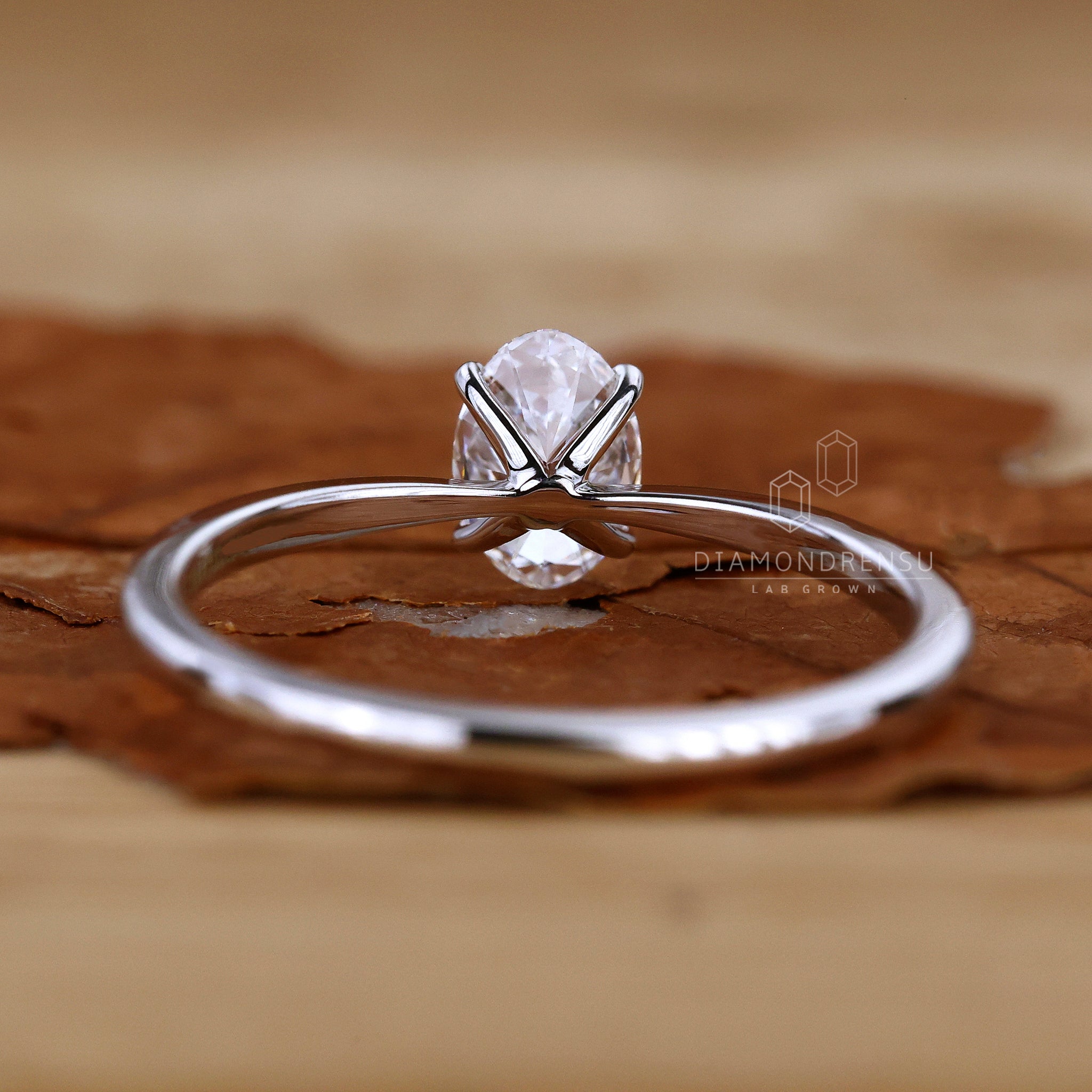 White gold ring setting for a sophisticated finish.
