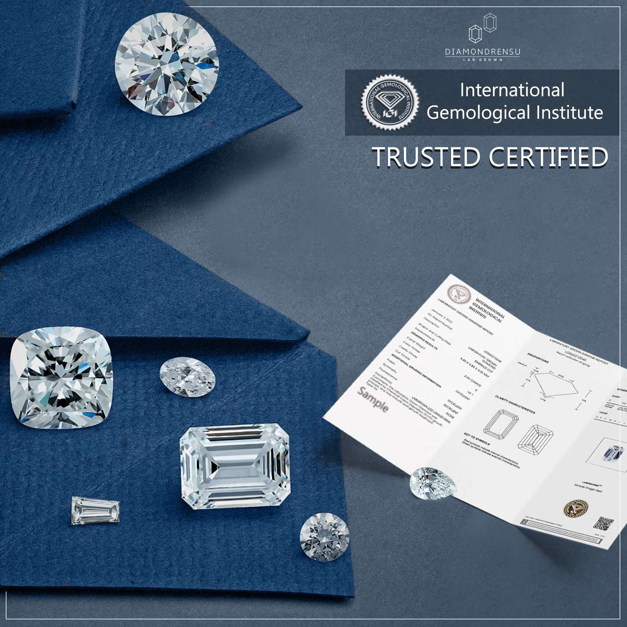 IGI Certified diamonds with IGI Certificate