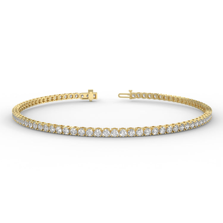 7 inch yellow gold diamond tennis bracelet.