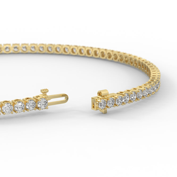 14k yellow gold diamond bracelet for women.