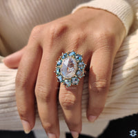 Rose cut ring, yellow gold ring
