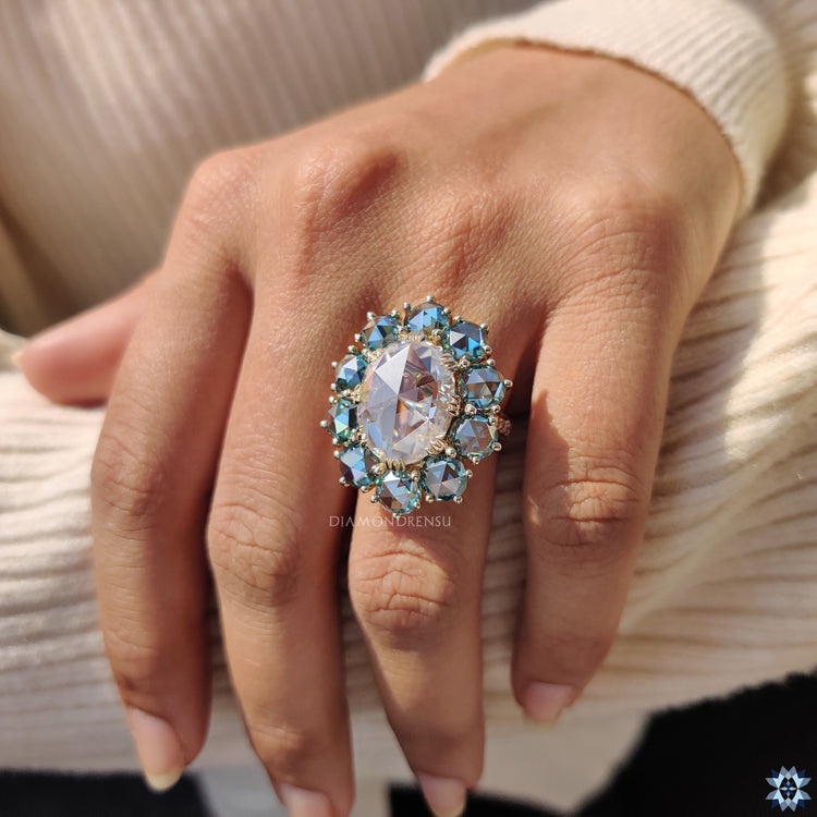 Rose cut ring, yellow gold ring
