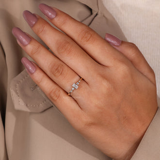 Radiant Cut Engagement Ring with custom design in yellow gold.
