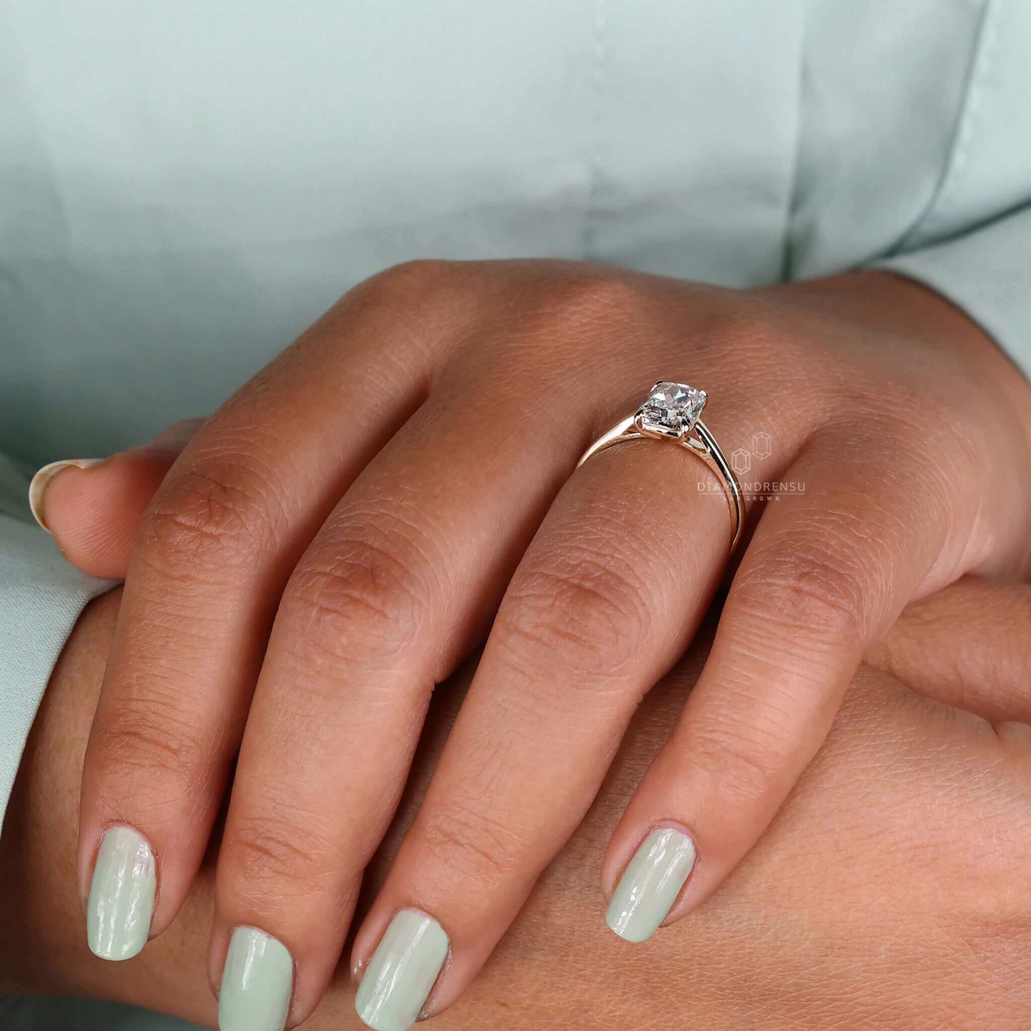 lab created diamond solitaire ring
