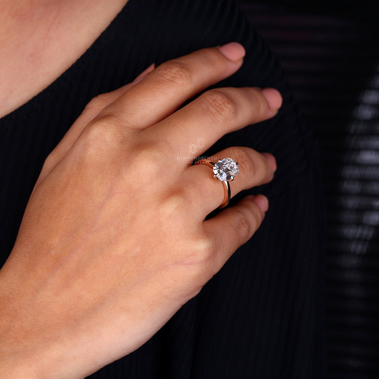 Prong Setting Ring securely holds a beautiful cushion cut diamond.
