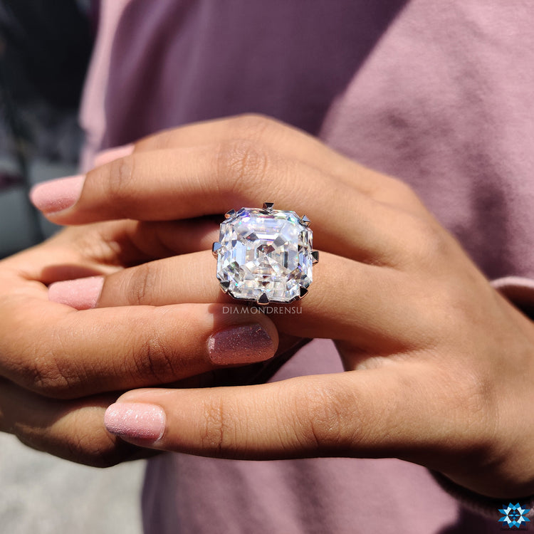 White gold moissanite ring with timeless elegance