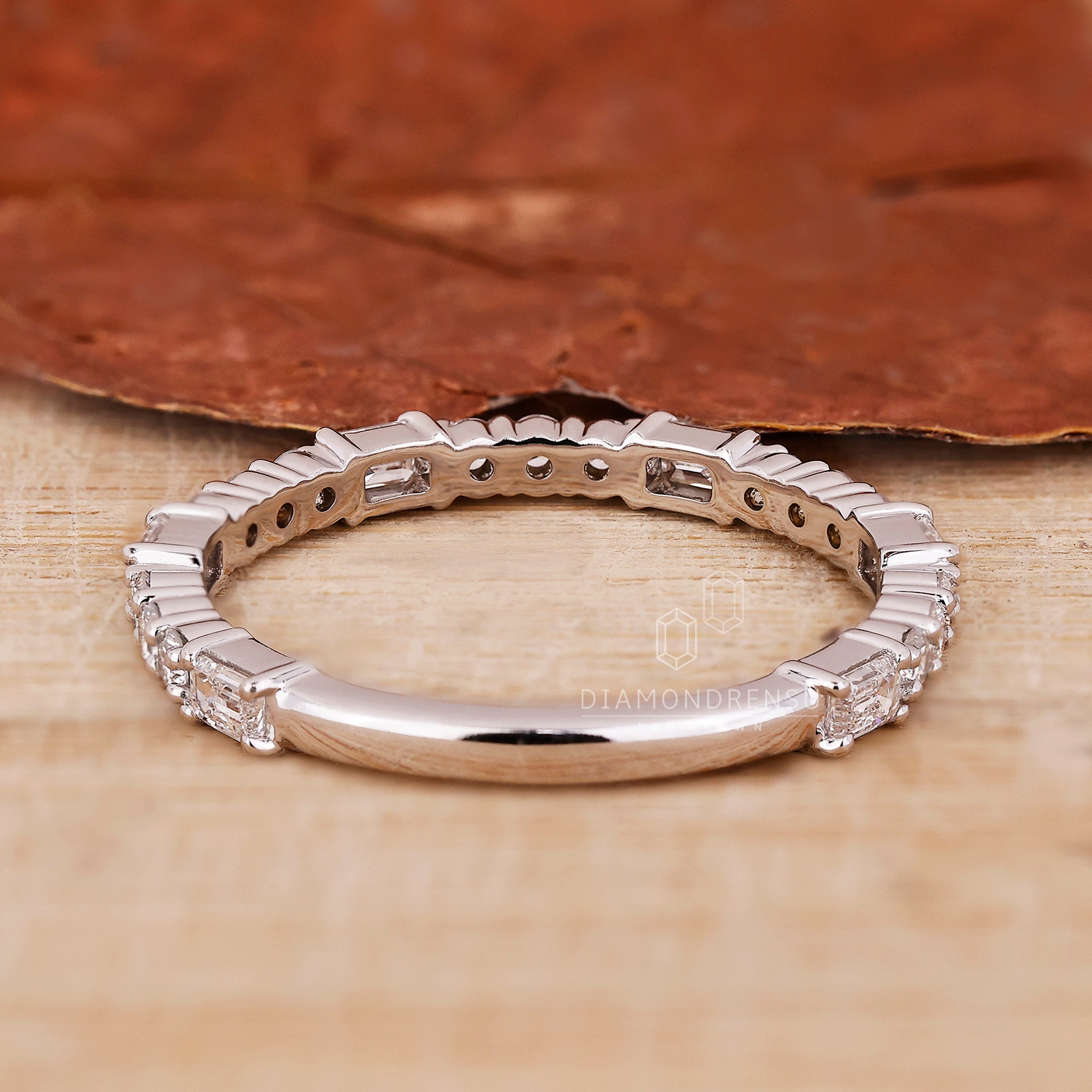 White Gold Diamond Wedding Band with stunning shine.
