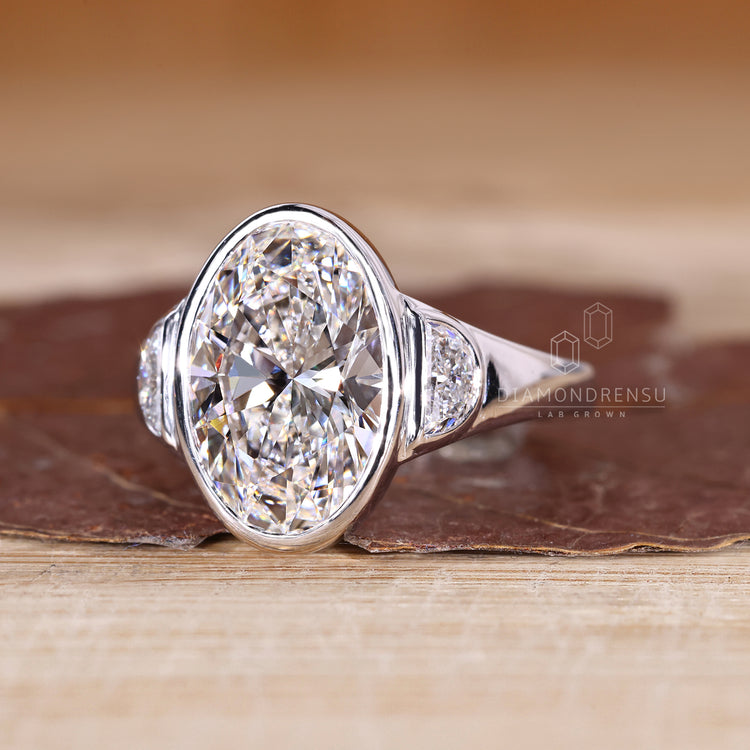 Custom diamond ring designed as 3 stone diamond ring available in every metal.
