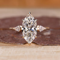 Marquise three stone diamond ring.
