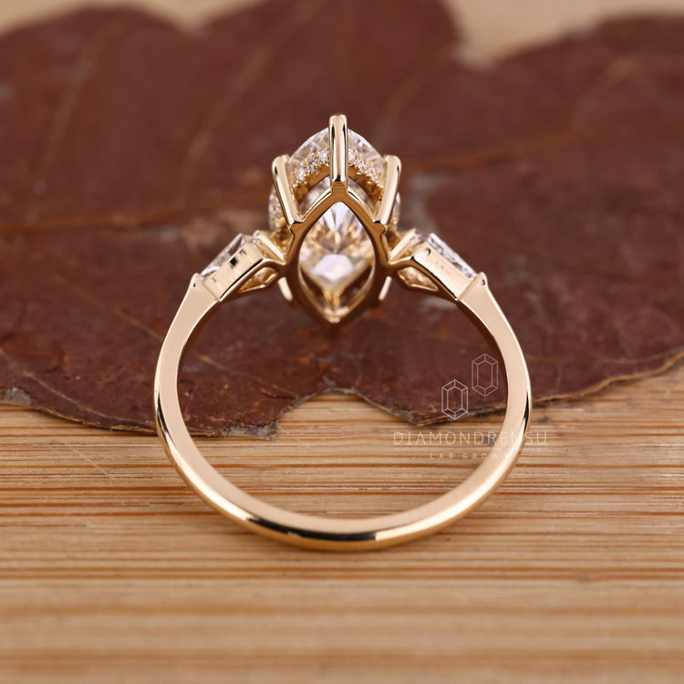 IGI certified marquise diamond ring.
