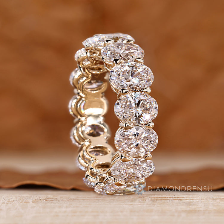 Diamondrensu oval wedding band with full eternity style.