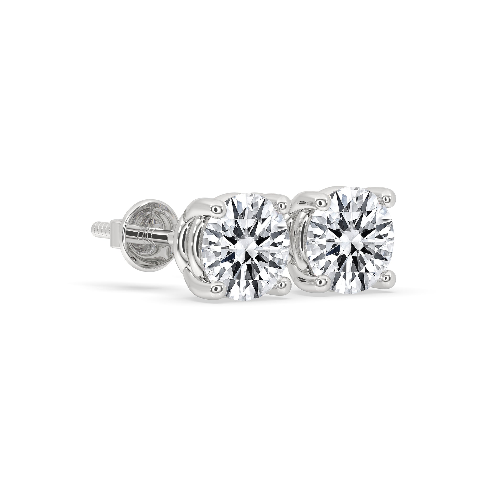 925 Silver Stud Earring Studded With 5 MM Round Cut Moissanite