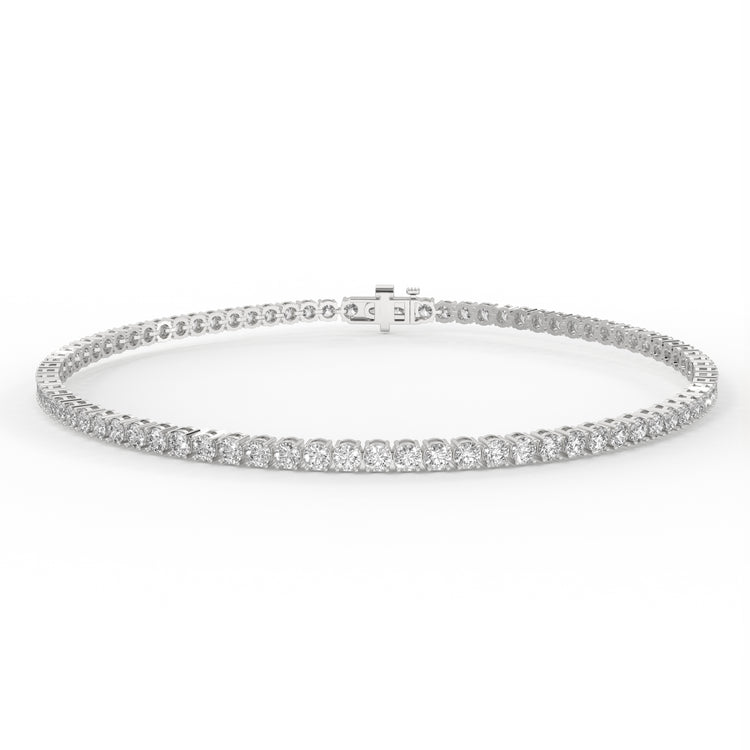 2 carat round cut diamond tennis bracelet.
