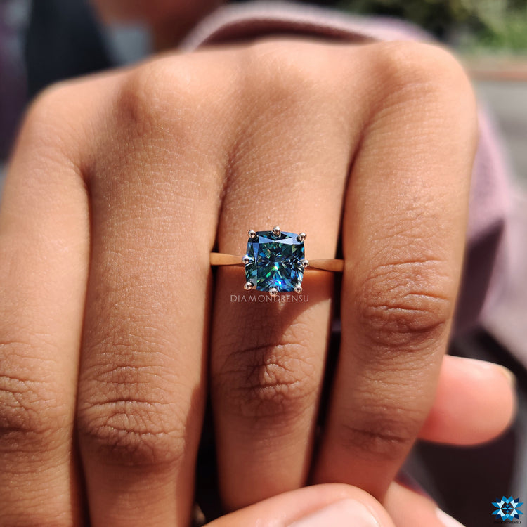 Hidden halo engagement ring featuring a subtle sparkle.
