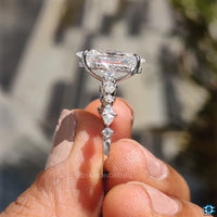 Handmade engagement ring with 4-claw prong setting.