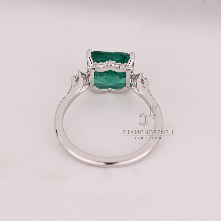 Hidden Halo Engagement Ring in white gold.
