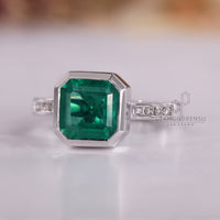 Round cut channel set ring design.
