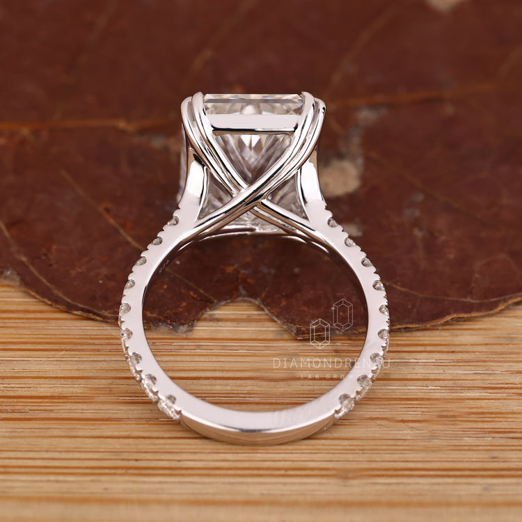 IGI certified radiant cut diamond ring.
