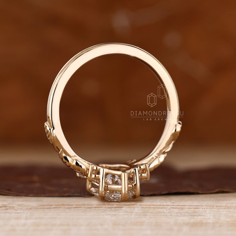 Lab Grown Diamond marquise ring with handmade jewelry craftsmanship.
