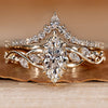 Marquise bridal set with marquise side stones.
