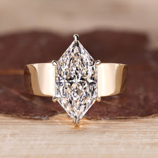 Dutch marquise engagement ring with solitaire diamond.
