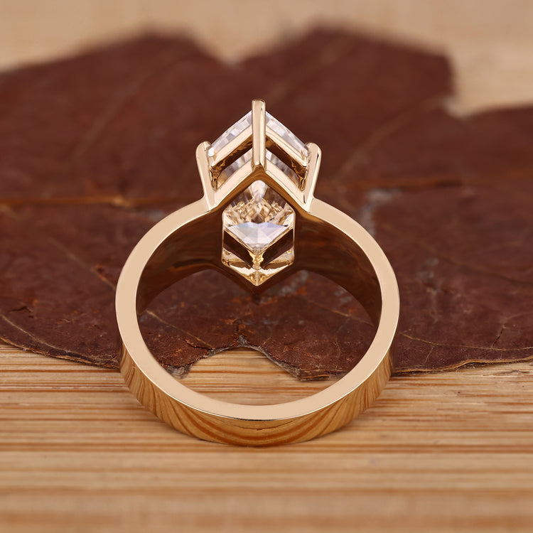 Handmade jewelry marquise diamond ring.