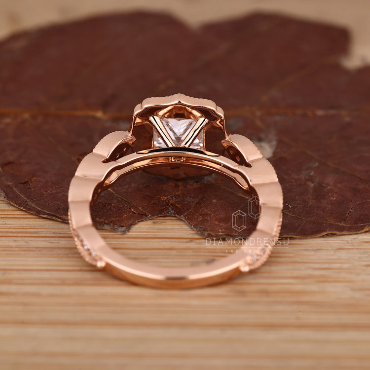 Vintage Style Princess Diamond Ring With Four Prong Setting.