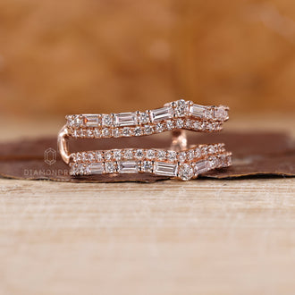 Double Row Pave Band crafted with lab grown diamonds for a brilliant look.
