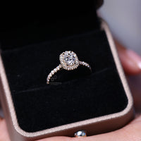 Handmade oval diamond engagement ring.
