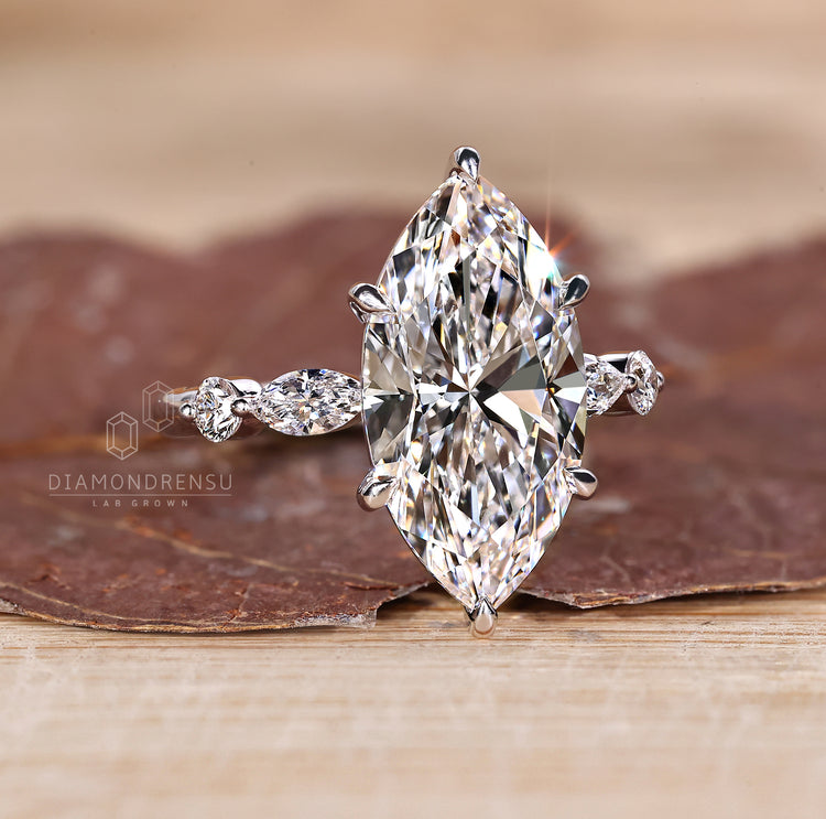 Custom diamond ring with five stone setting.
