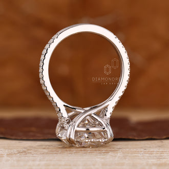 Handmade jewelry oval diamond engagement ring.
