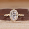Elongated Cushion Cut Ring With Vintage Setting And Milgrain Details.
