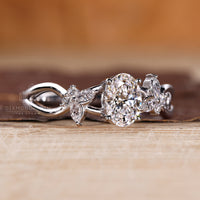 Handmade ring with cluster diamond and twisted shank design.
